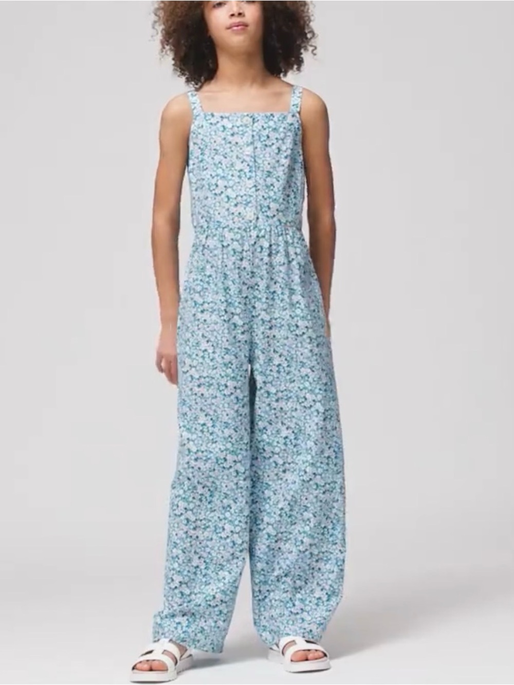 M & S Floral Jumpsuit Blue Ditsy Size 16 Kids US , 13-14 Kids UK